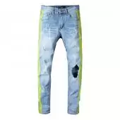 amiri denim jeans skinny-fit distressed stretch n5930 blue vert